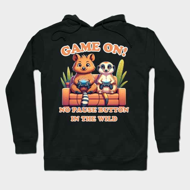 Wild Gaming Duo: Unstoppable Adventure Hoodie by vk09design